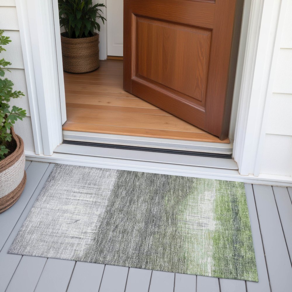Machine Washable Indoor/Outdoor Chantille ACN2118 Fern 1'8" x 2'6" Rug. Picture 6