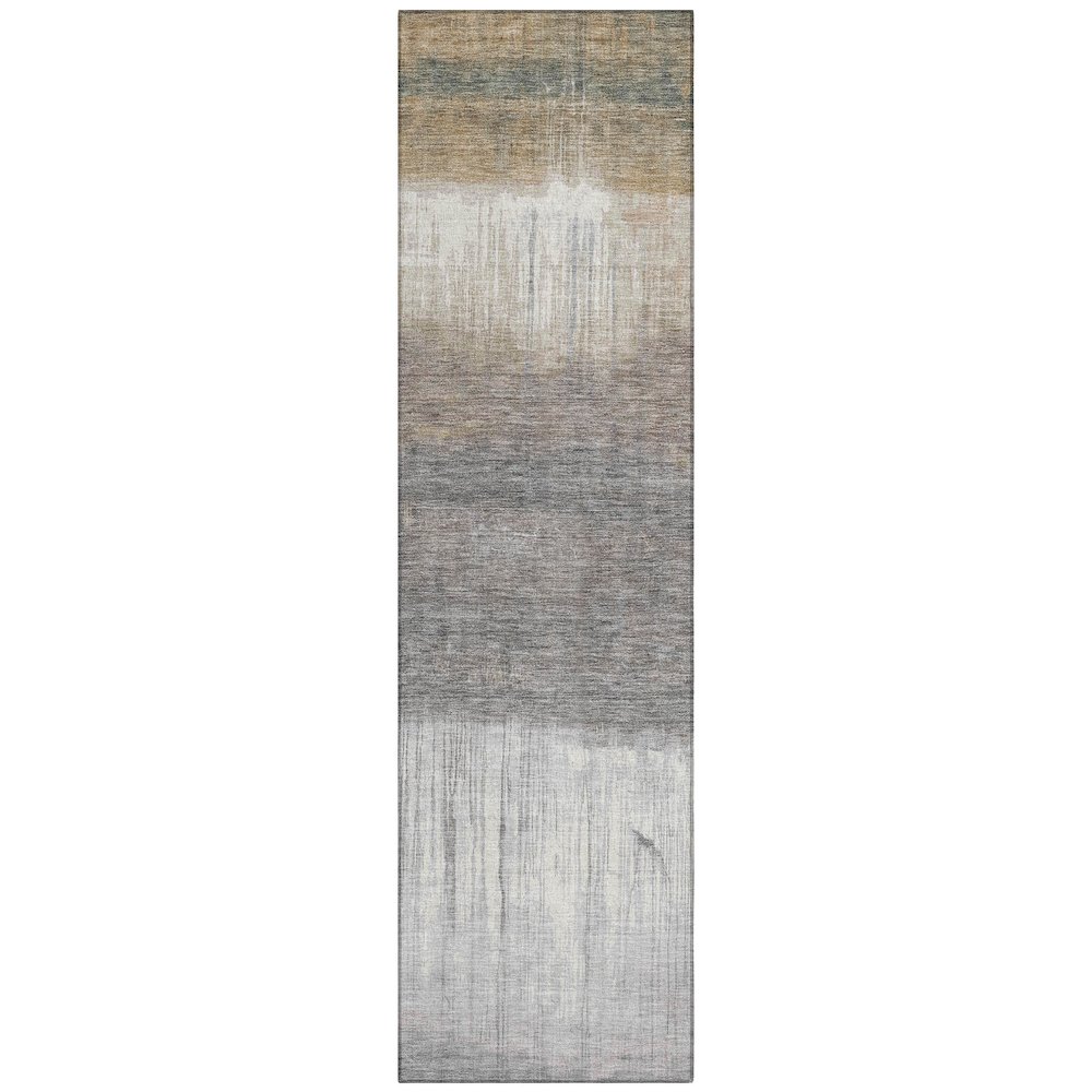 Machine Washable Indoor/Outdoor Chantille ACN2118 Taupe 2'3" x 7'6" Runner Rug. Picture 1