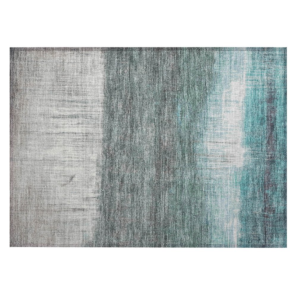 Machine Washable Indoor/Outdoor Chantille ACN2118 Teal 1'8" x 2'6" Rug. Picture 1