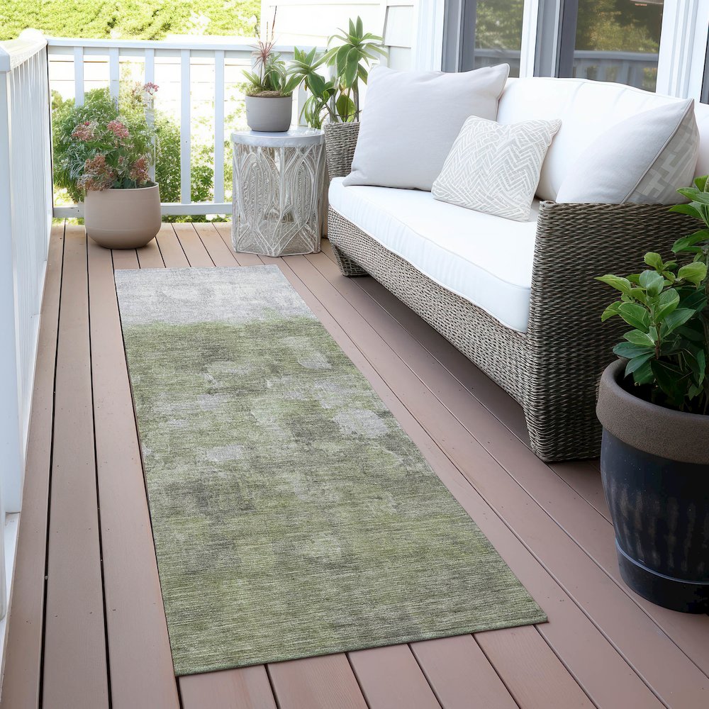 Machine Washable Indoor/Outdoor Chantille ACN2119 Fern 2'3" x 7'6" Runner Rug. Picture 6