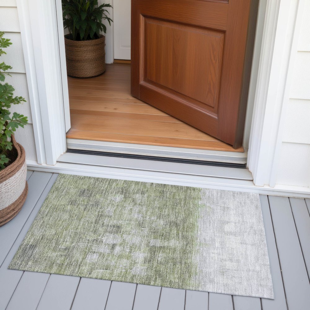 Machine Washable Indoor/Outdoor Chantille ACN2119 Fern 1'8" x 2'6" Rug. Picture 6