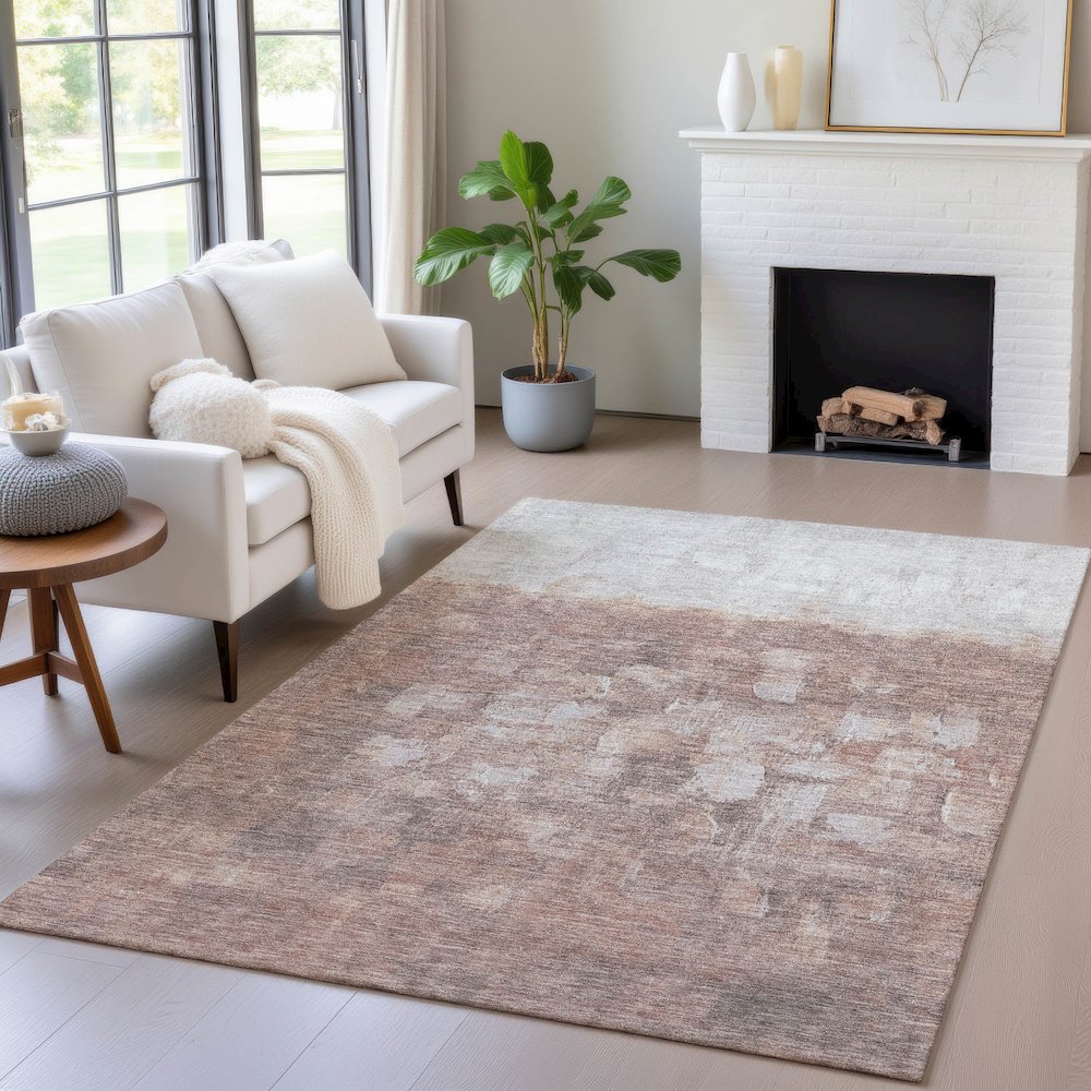 Machine Washable Indoor/Outdoor Chantille ACN2119 Paprika 2'6" x 3'10" Rug. Picture 5