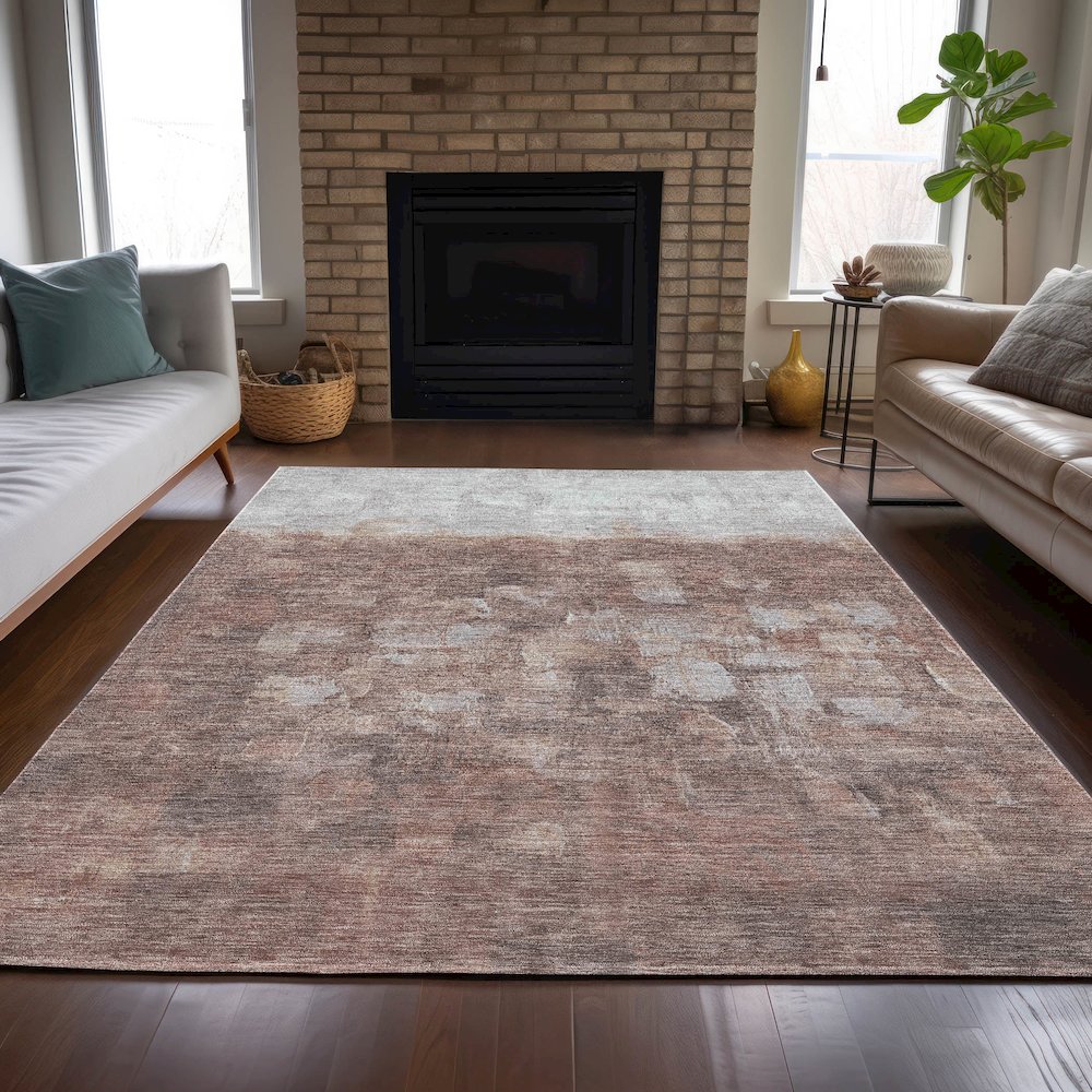 Machine Washable Indoor/Outdoor Chantille ACN2119 Paprika 2'6" x 3'10" Rug. Picture 6