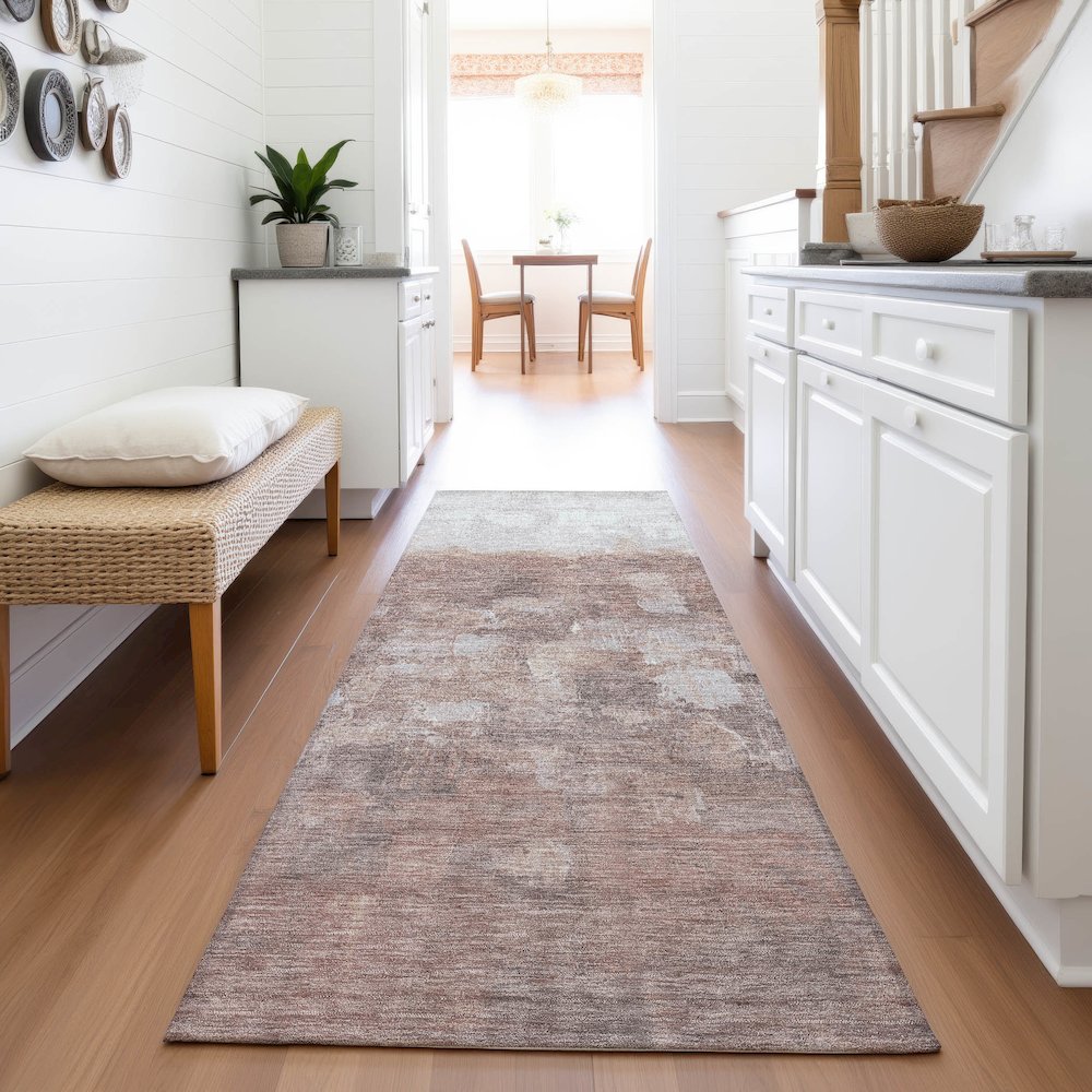 Machine Washable Indoor/Outdoor Chantille ACN2119 Paprika 2'3" x 7'6" Runner Rug. Picture 5