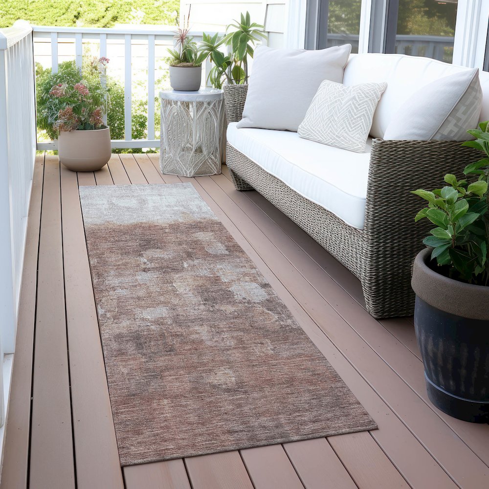 Machine Washable Indoor/Outdoor Chantille ACN2119 Paprika 2'3" x 7'6" Runner Rug. Picture 6