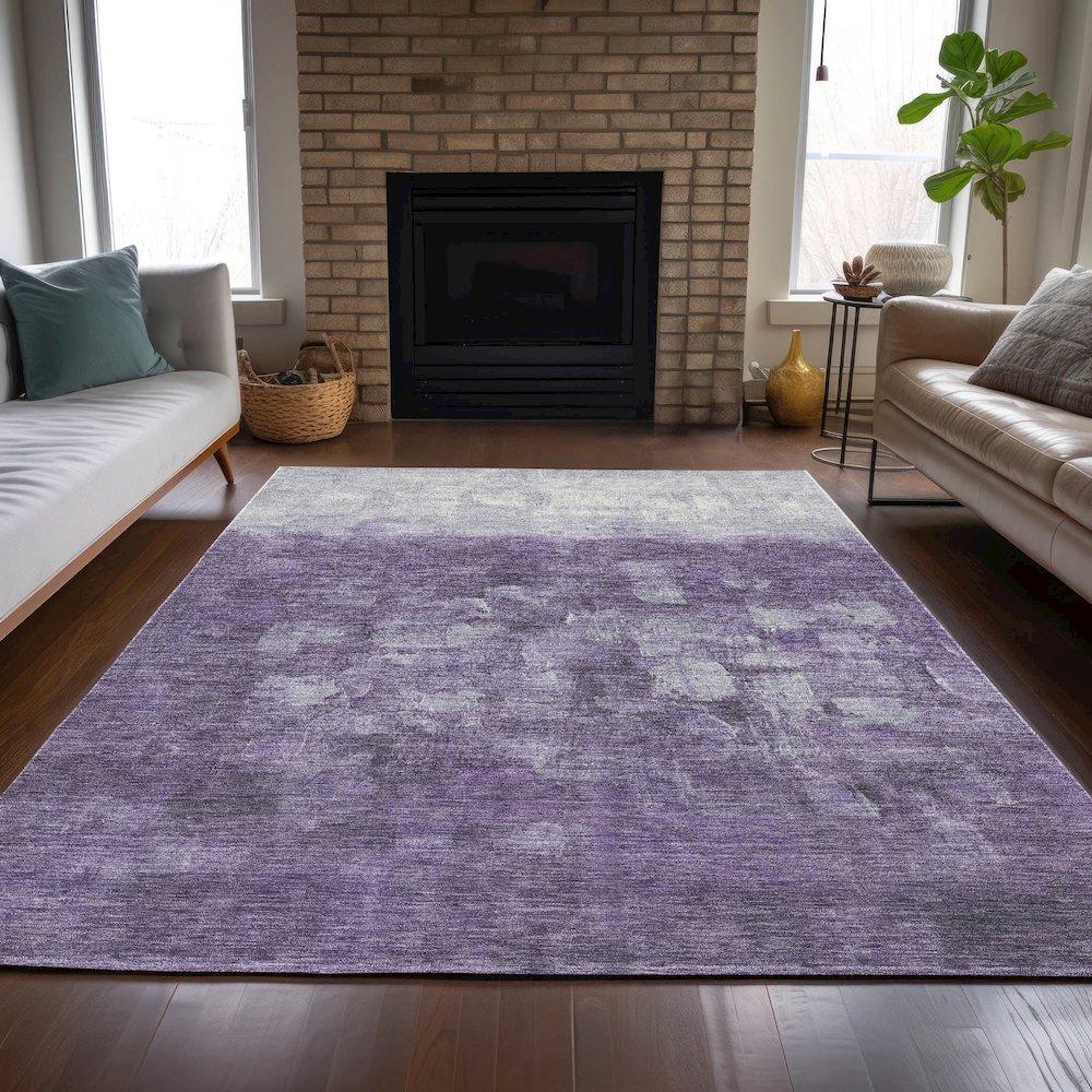 Machine Washable Indoor/Outdoor Chantille ACN2119 Purple 2'6" x 3'10" Rug. Picture 6
