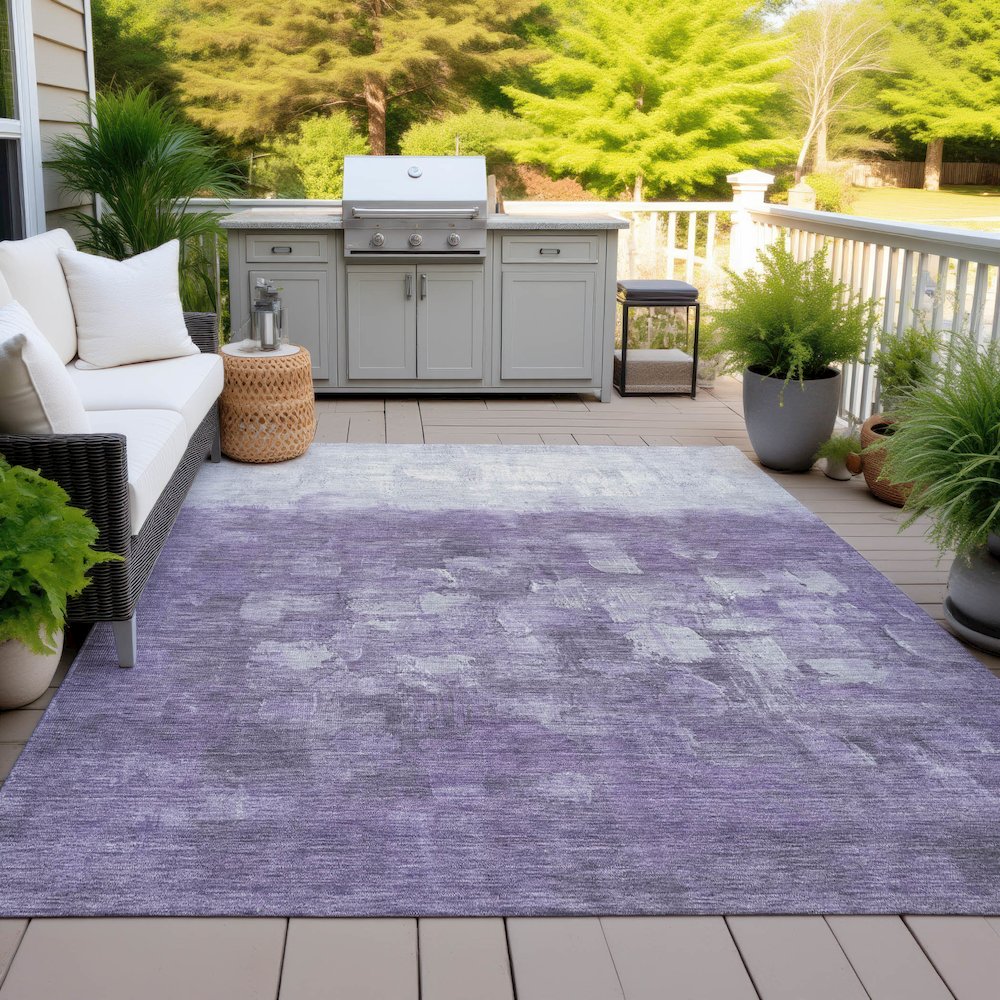Machine Washable Indoor/Outdoor Chantille ACN2119 Purple 2'6" x 3'10" Rug. Picture 7