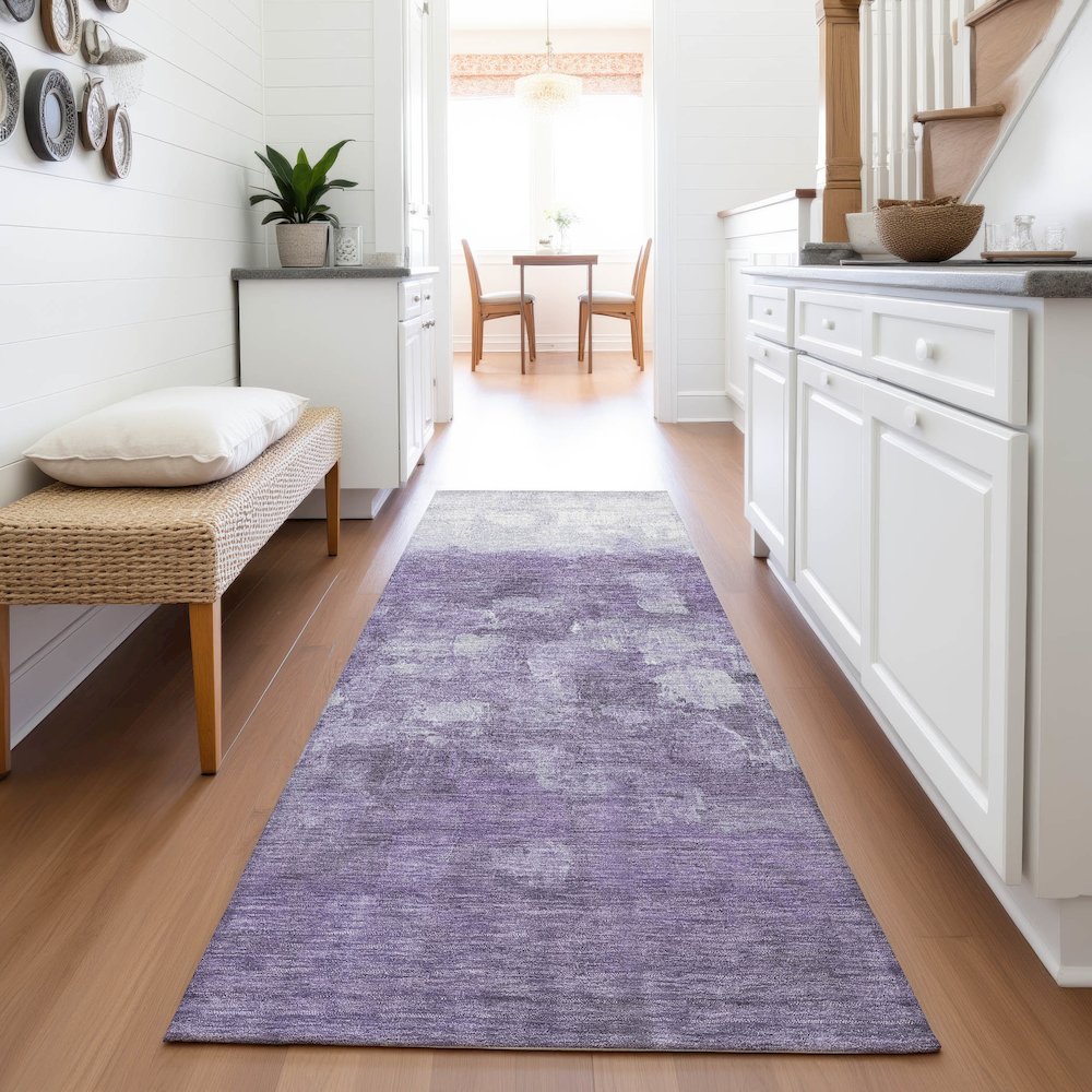 Machine Washable Indoor/Outdoor Chantille ACN2119 Purple 2'3" x 7'6" Runner Rug. Picture 5