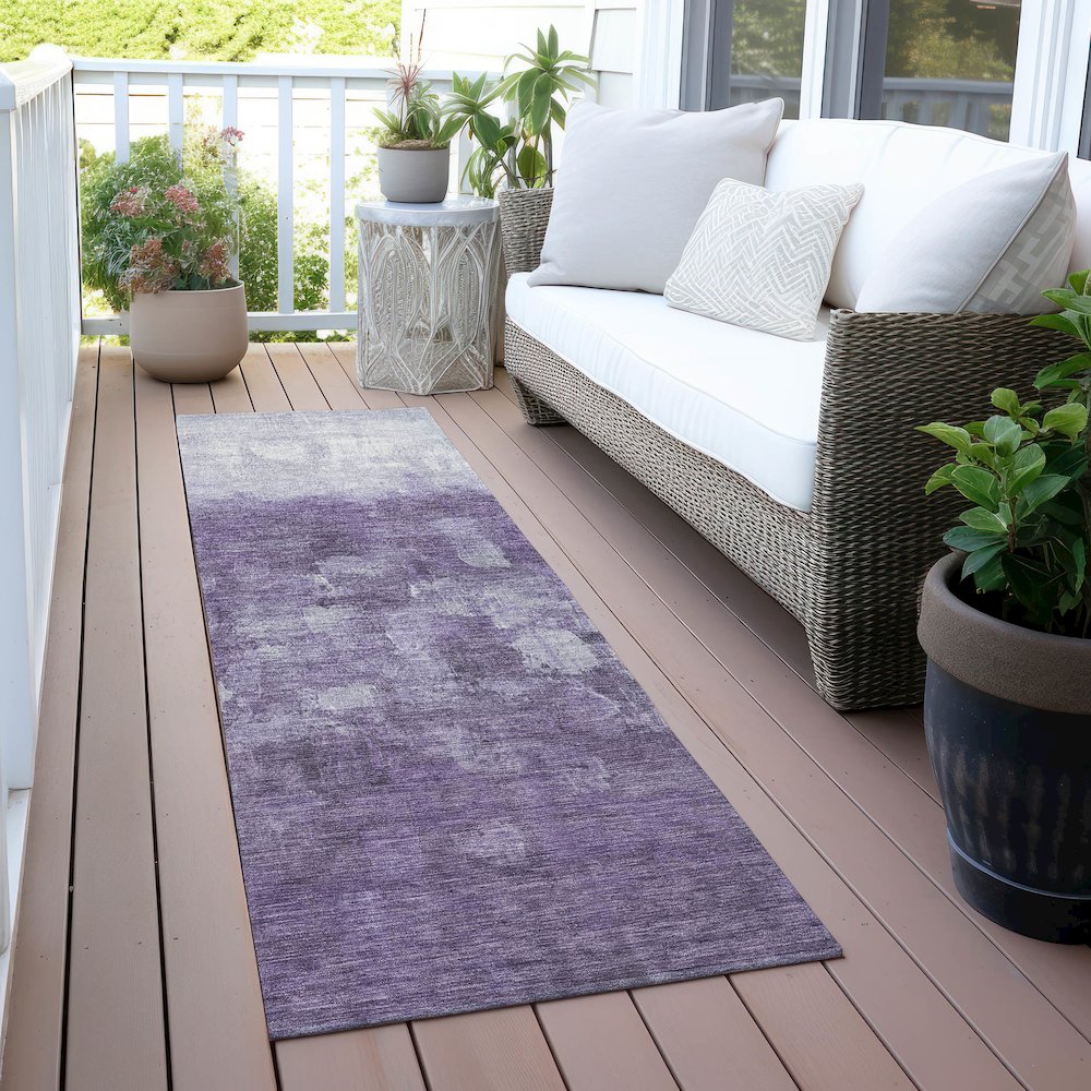 Machine Washable Indoor/Outdoor Chantille ACN2119 Purple 2'3" x 7'6" Runner Rug. Picture 6
