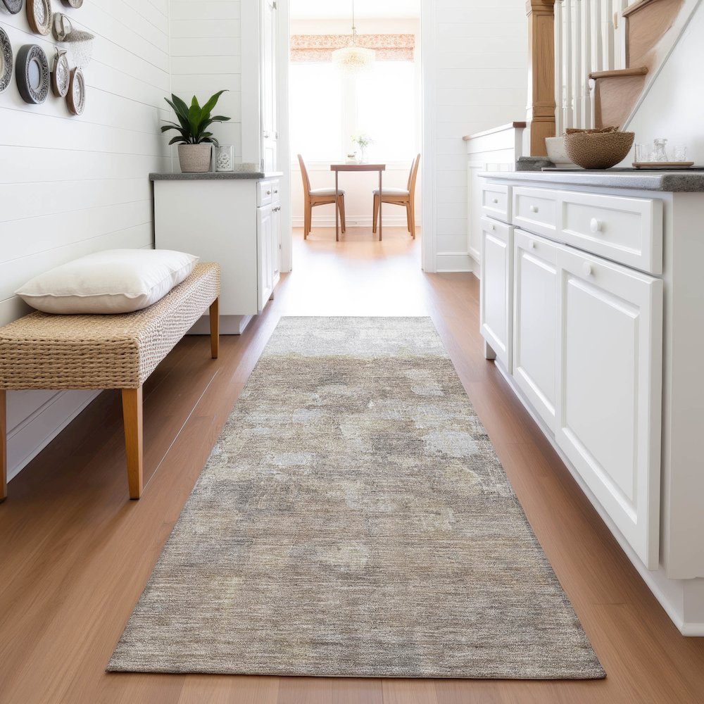 Machine Washable Indoor/Outdoor Chantille ACN2119 Taupe 2'3" x 7'6" Runner Rug. Picture 5