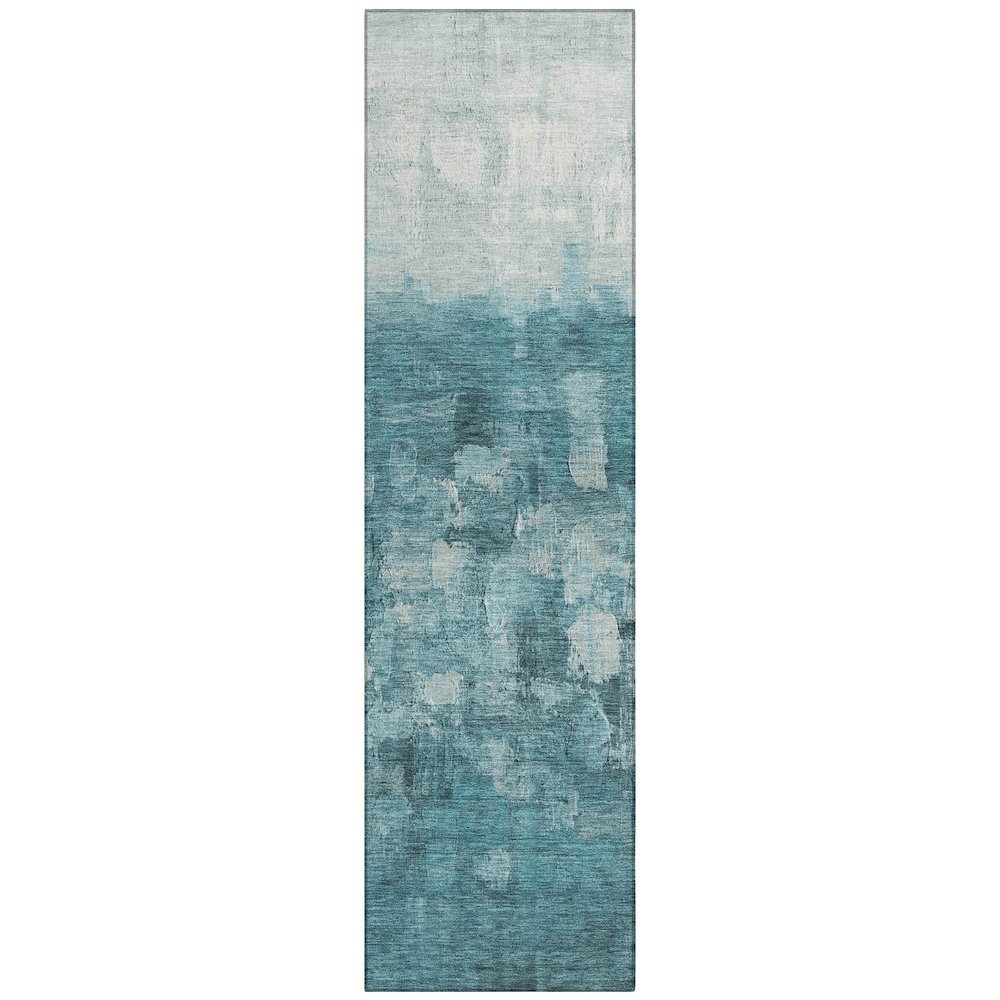 Machine Washable Indoor/Outdoor Chantille ACN2119 Teal 2'3" x 7'6" Runner Rug. Picture 1