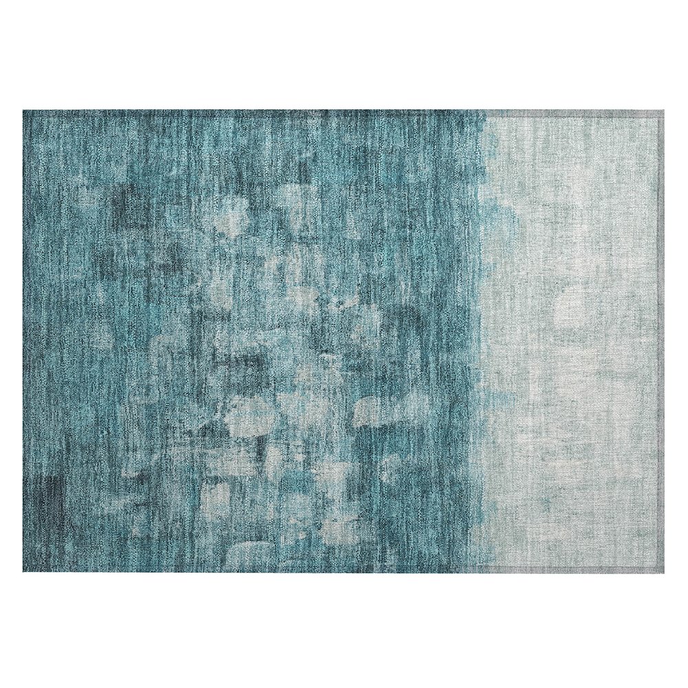 Machine Washable Indoor/Outdoor Chantille ACN2119 Teal 1'8" x 2'6" Rug. Picture 1