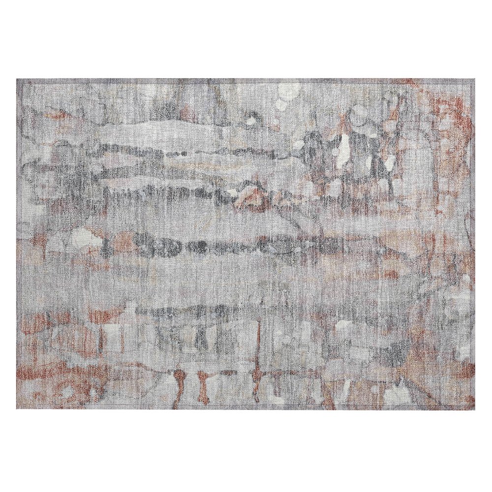 Machine Washable Indoor/Outdoor Chantille ACN2120 Copper 1'8" x 2'6" Rug. Picture 1