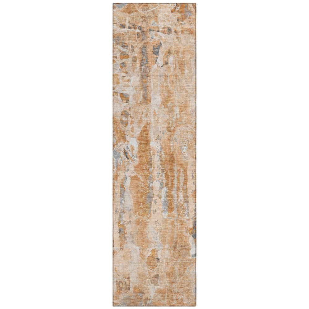 Machine Washable Indoor/Outdoor Chantille ACN2120 Orange 2'3" x 7'6" Runner Rug. Picture 1