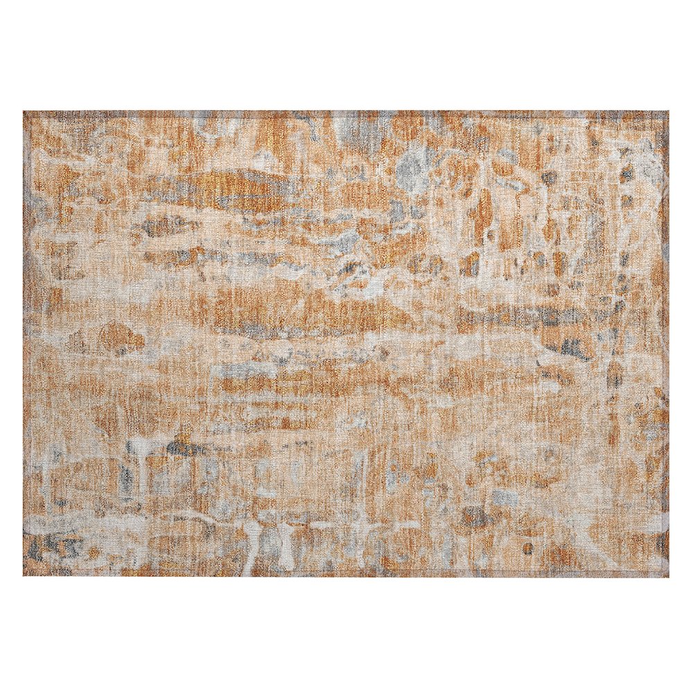 Machine Washable Indoor/Outdoor Chantille ACN2120 Orange 1'8" x 2'6" Rug. Picture 1