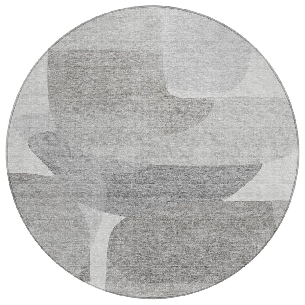 Machine Washable Indoor/Outdoor Chantille ACN2121 Linen 8' x 8' Round Rug. Picture 1