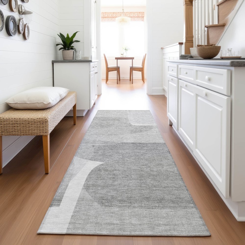 Machine Washable Indoor/Outdoor Chantille ACN2121 Linen 2'3" x 7'6" Runner Rug. Picture 5