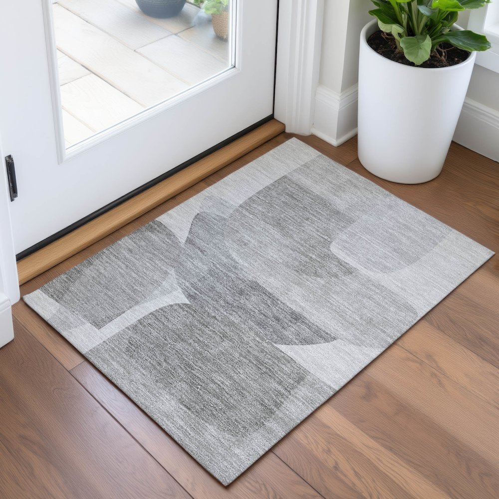 Machine Washable Indoor/Outdoor Chantille ACN2121 Linen 1'8" x 2'6" Rug. Picture 5
