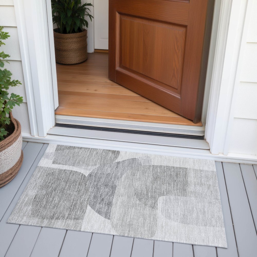 Machine Washable Indoor/Outdoor Chantille ACN2121 Linen 1'8" x 2'6" Rug. Picture 6