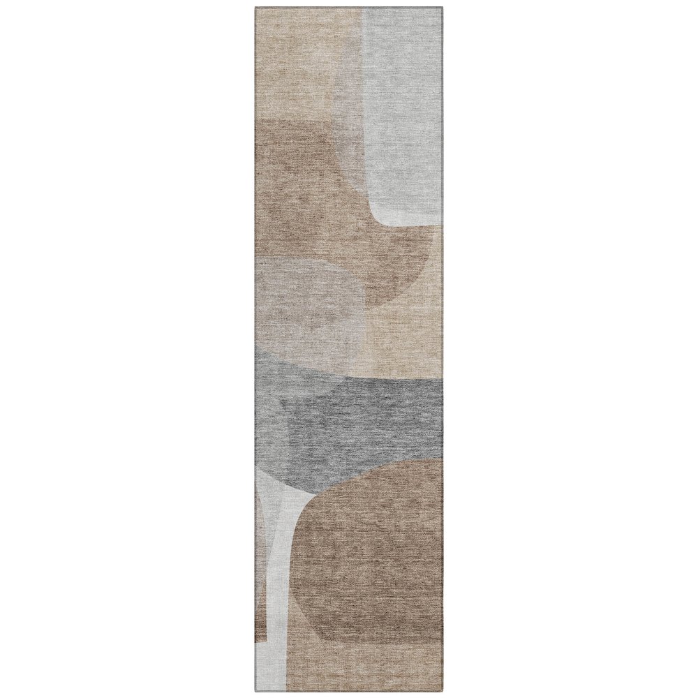 Machine Washable Indoor/Outdoor Chantille ACN2121 Mocha 2'3" x 7'6" Runner Rug. Picture 1