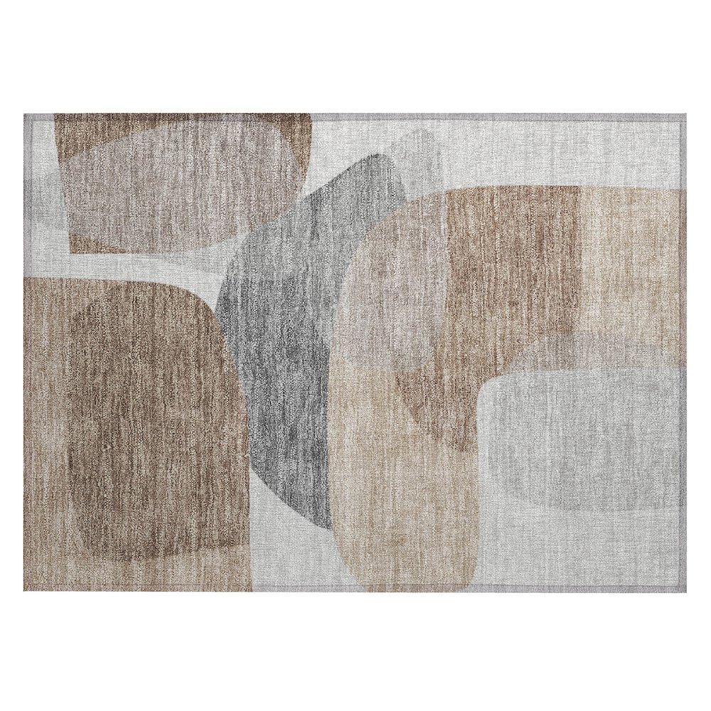 Machine Washable Indoor/Outdoor Chantille ACN2121 Mocha 1'8" x 2'6" Rug. Picture 1