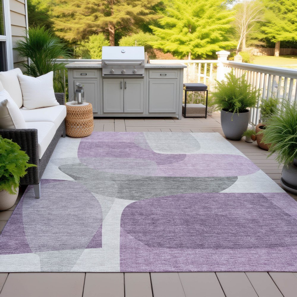 Machine Washable Indoor/Outdoor Chantille ACN2121 Purple 2'6" x 3'10" Rug. Picture 7