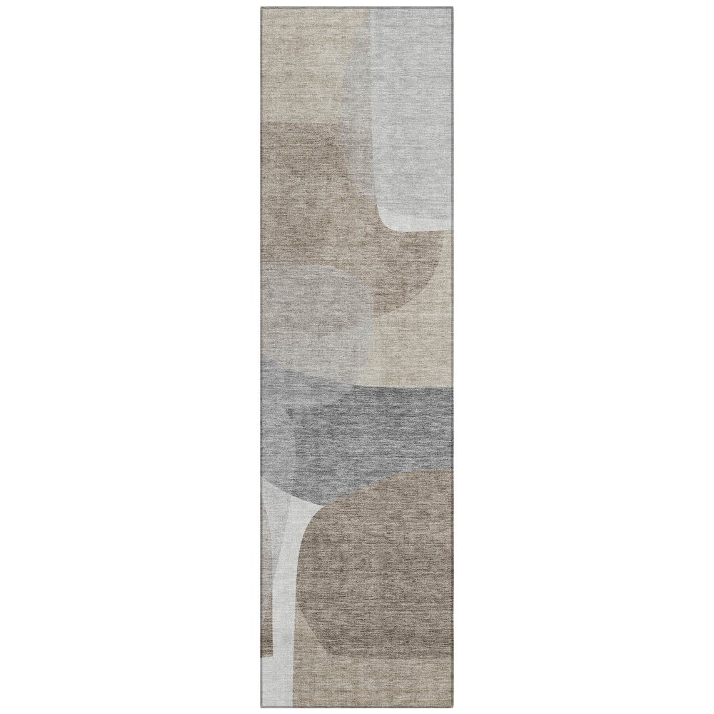 Machine Washable Indoor/Outdoor Chantille ACN2121 Taupe 2'3" x 7'6" Runner Rug. Picture 1