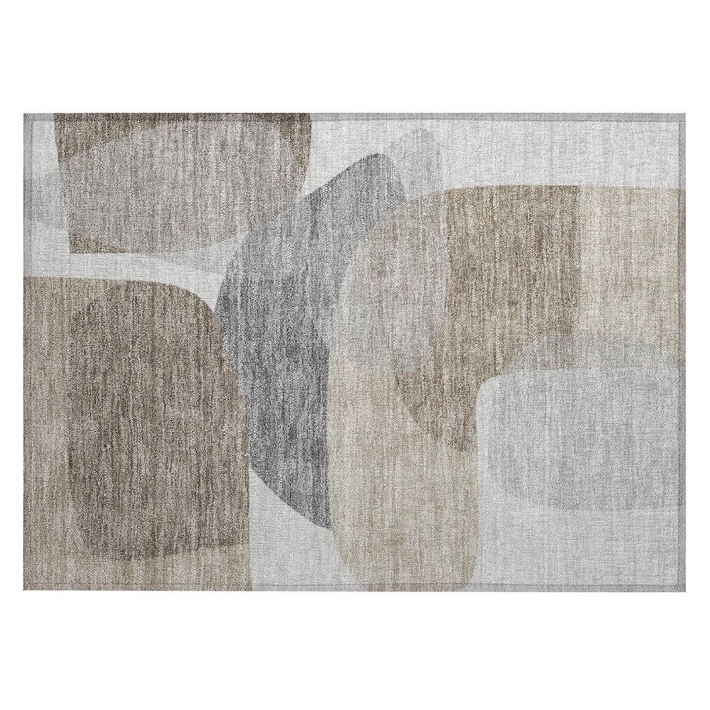 Machine Washable Indoor/Outdoor Chantille ACN2121 Taupe 1'8" x 2'6" Rug. Picture 1