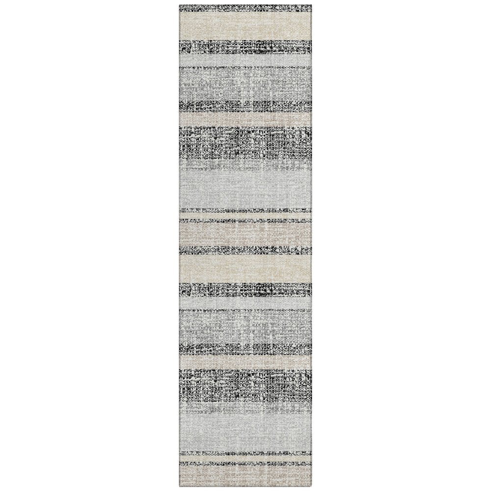 Machine Washable Indoor/Outdoor Chantille ACN2122 Black 2'3" x 7'6" Runner Rug. Picture 1
