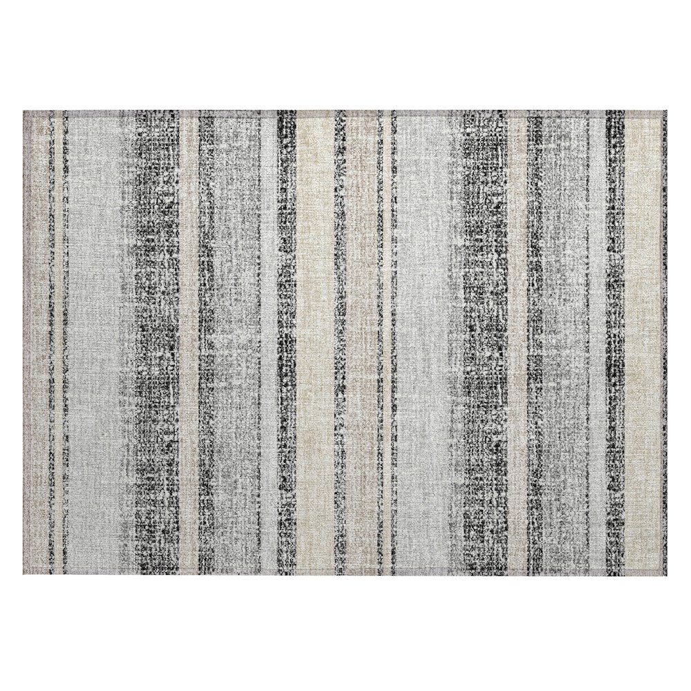 Machine Washable Indoor/Outdoor Chantille ACN2122 Black 1'8" x 2'6" Rug. Picture 1