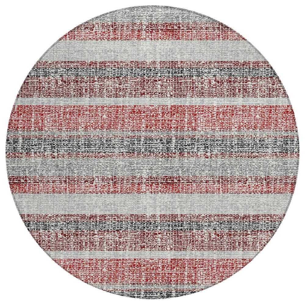 Machine Washable Indoor/Outdoor Chantille ACN2122 Burgundy 8' x 8' Round Rug. Picture 1
