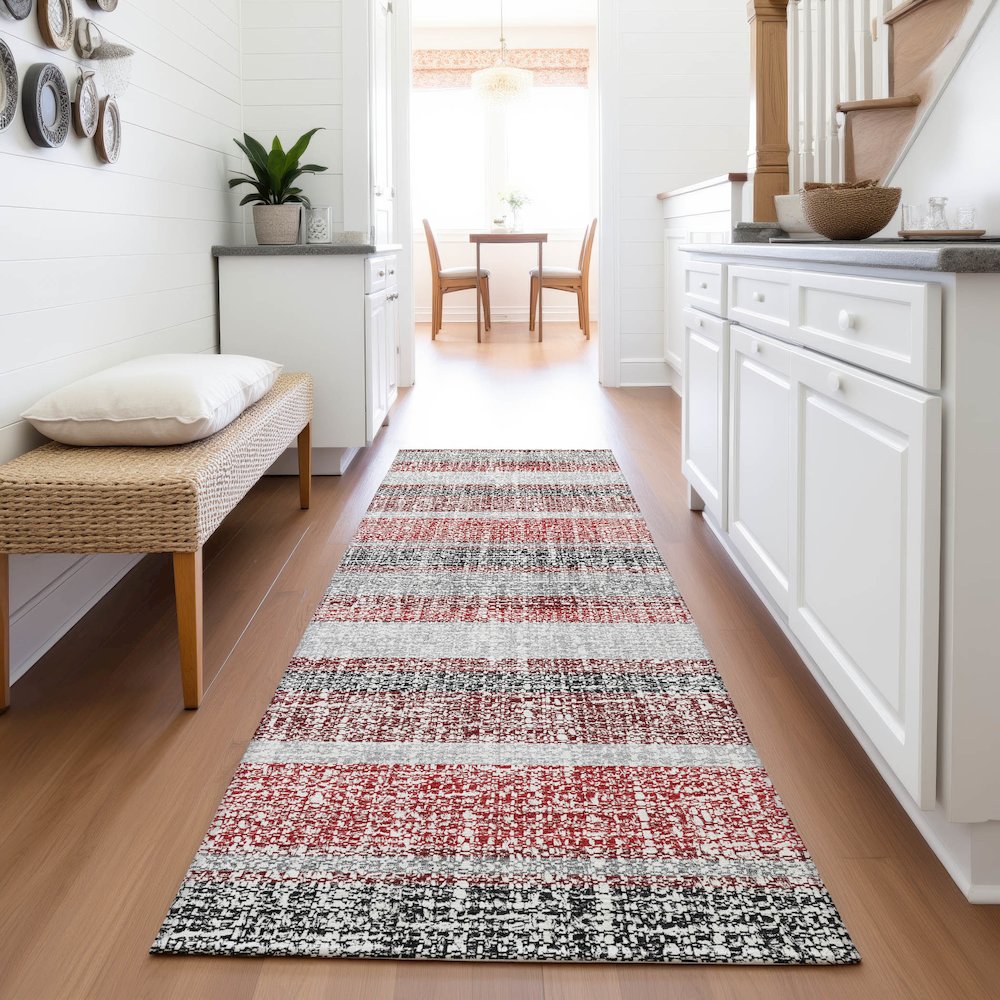 Machine Washable Indoor/Outdoor Chantille ACN2122 Burgundy 2'3"x7'6" Runner Rug. Picture 5