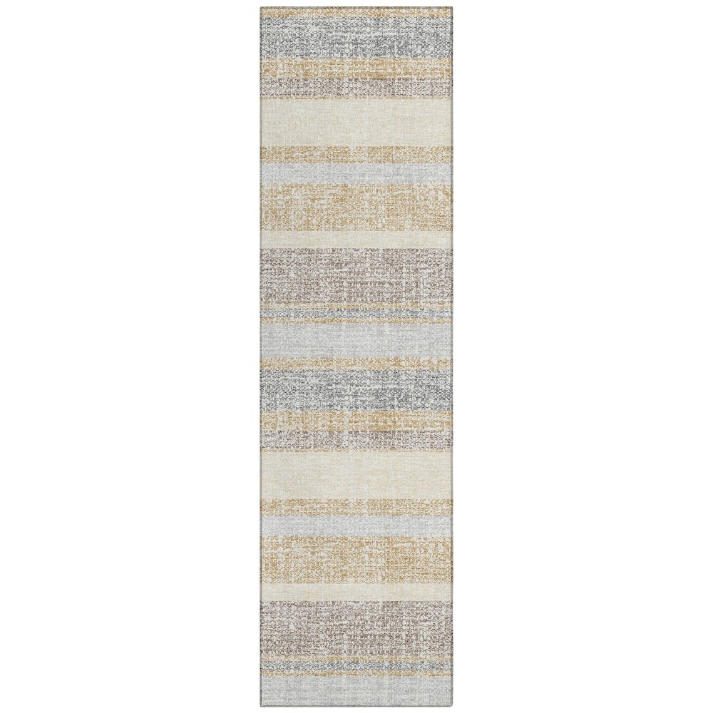 Machine Washable Indoor/Outdoor Chantille ACN2122 Gold 2'3" x 7'6" Runner Rug. Picture 1