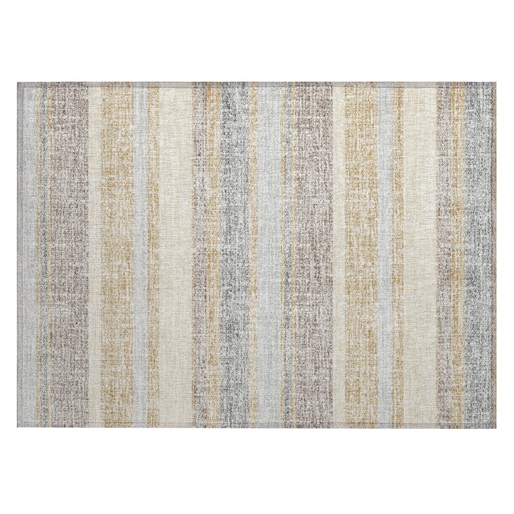 Machine Washable Indoor/Outdoor Chantille ACN2122 Gold 1'8" x 2'6" Rug. Picture 1