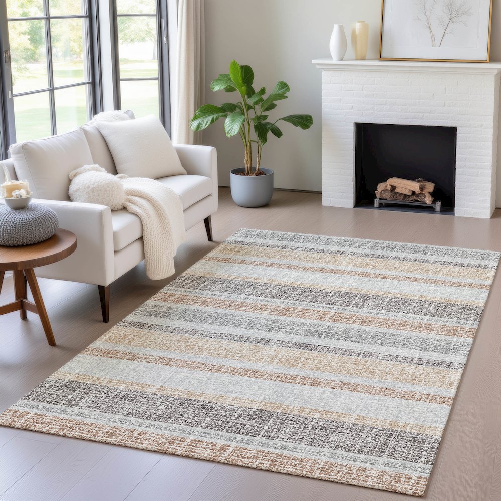 Machine Washable Indoor/Outdoor Chantille ACN2122 Gray 2'6" x 3'10" Rug. Picture 5