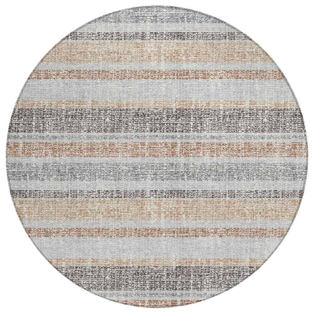 Machine Washable Indoor/Outdoor Chantille ACN2122 Gray 8' x 8' Round Rug. Picture 1