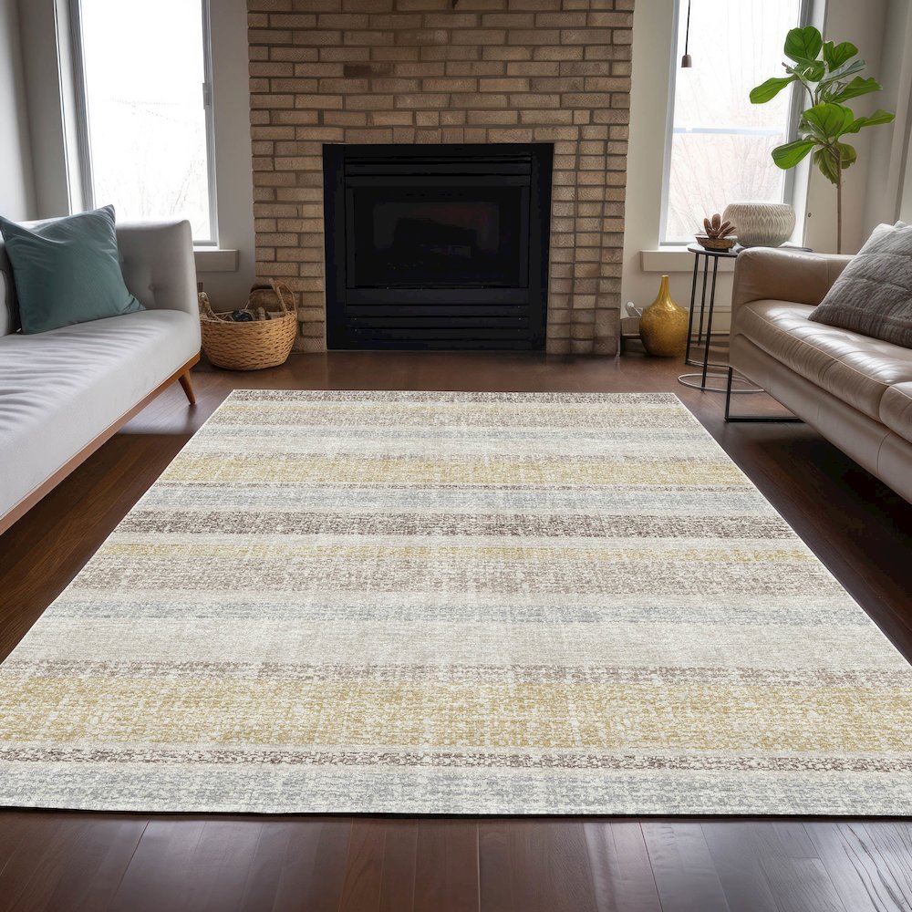 Machine Washable Indoor/Outdoor Chantille ACN2122 Ivory 2'6" x 3'10" Rug. Picture 6