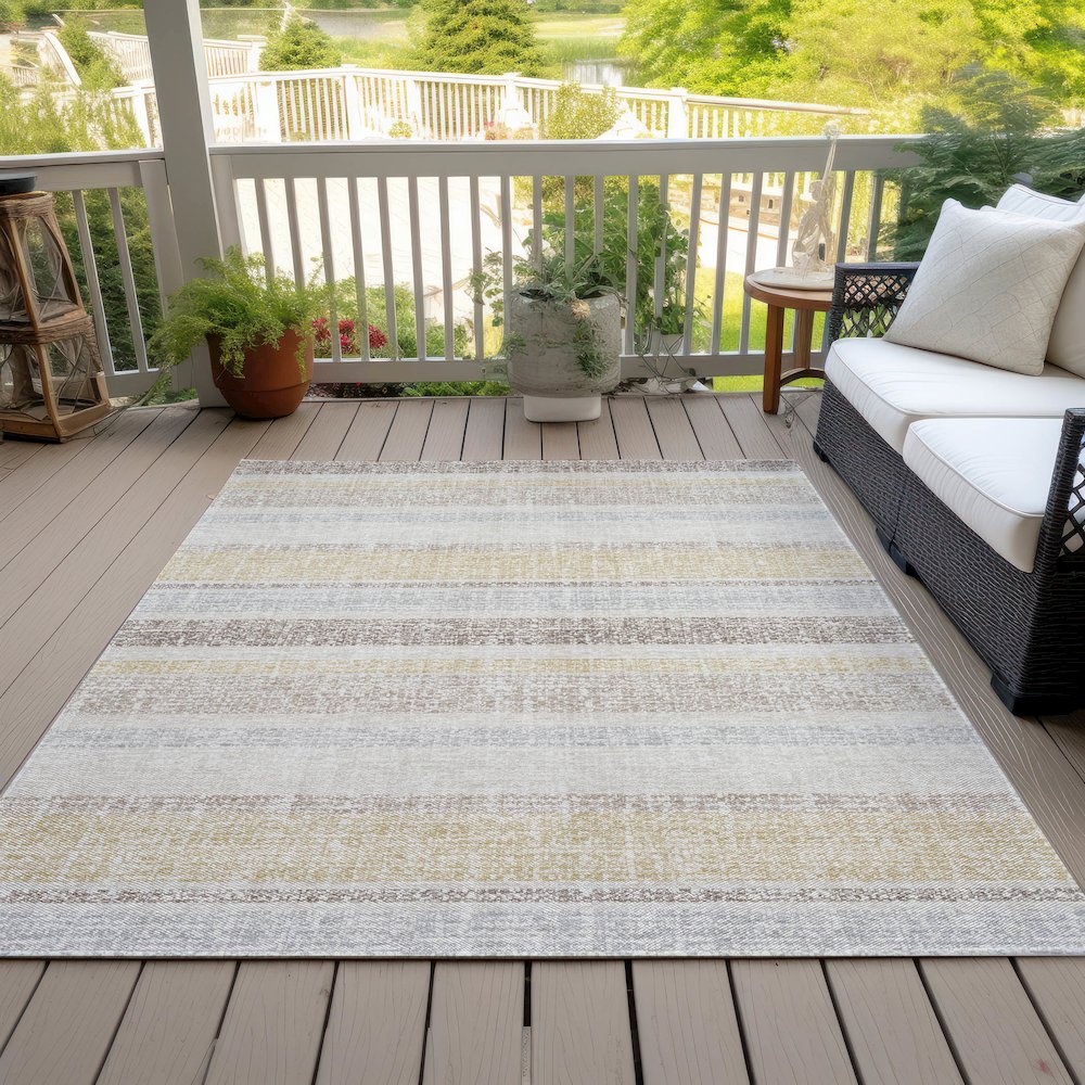 Machine Washable Indoor/Outdoor Chantille ACN2122 Ivory 2'6" x 3'10" Rug. Picture 8