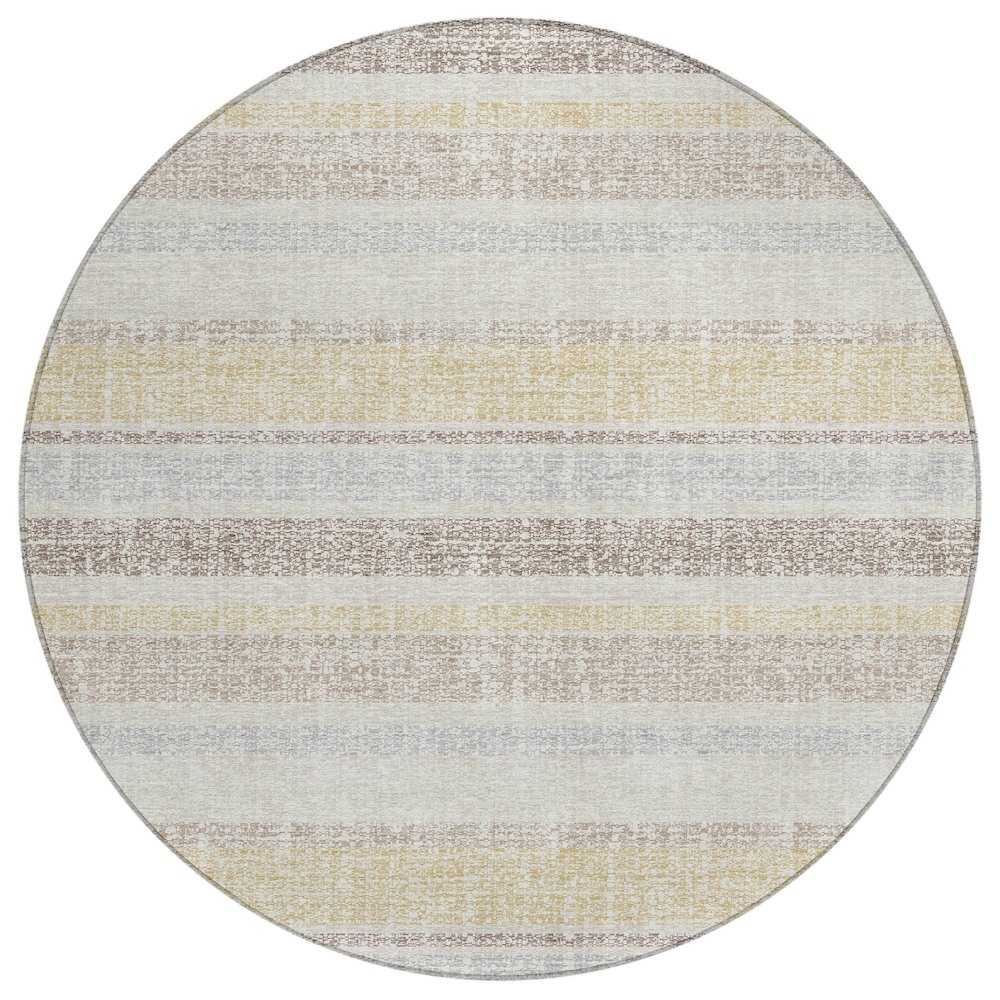 Machine Washable Indoor/Outdoor Chantille ACN2122 Ivory 8' x 8' Round Rug. Picture 1