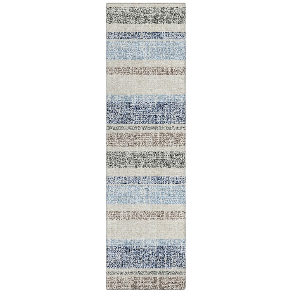 Machine Washable Indoor/Outdoor Chantille ACN2122 Navy 2'3" x 7'6" Runner Rug. Picture 1