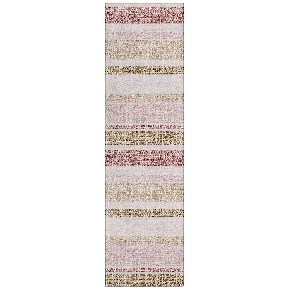 Machine Washable Indoor/Outdoor Chantille ACN2122 Pink 2'3" x 7'6" Runner Rug. Picture 1