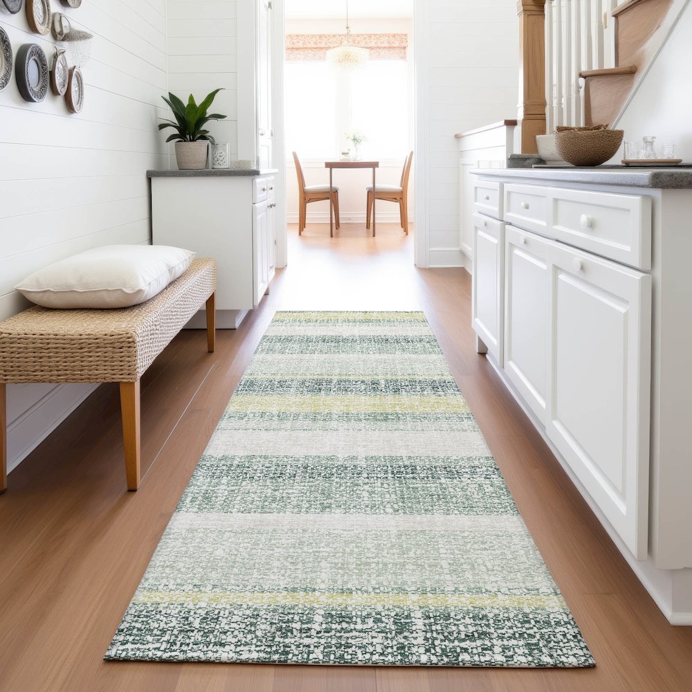 Machine Washable Indoor/Outdoor Chantille ACN2122 Seafoam 2'3" x 7'6" Runner Rug. Picture 5