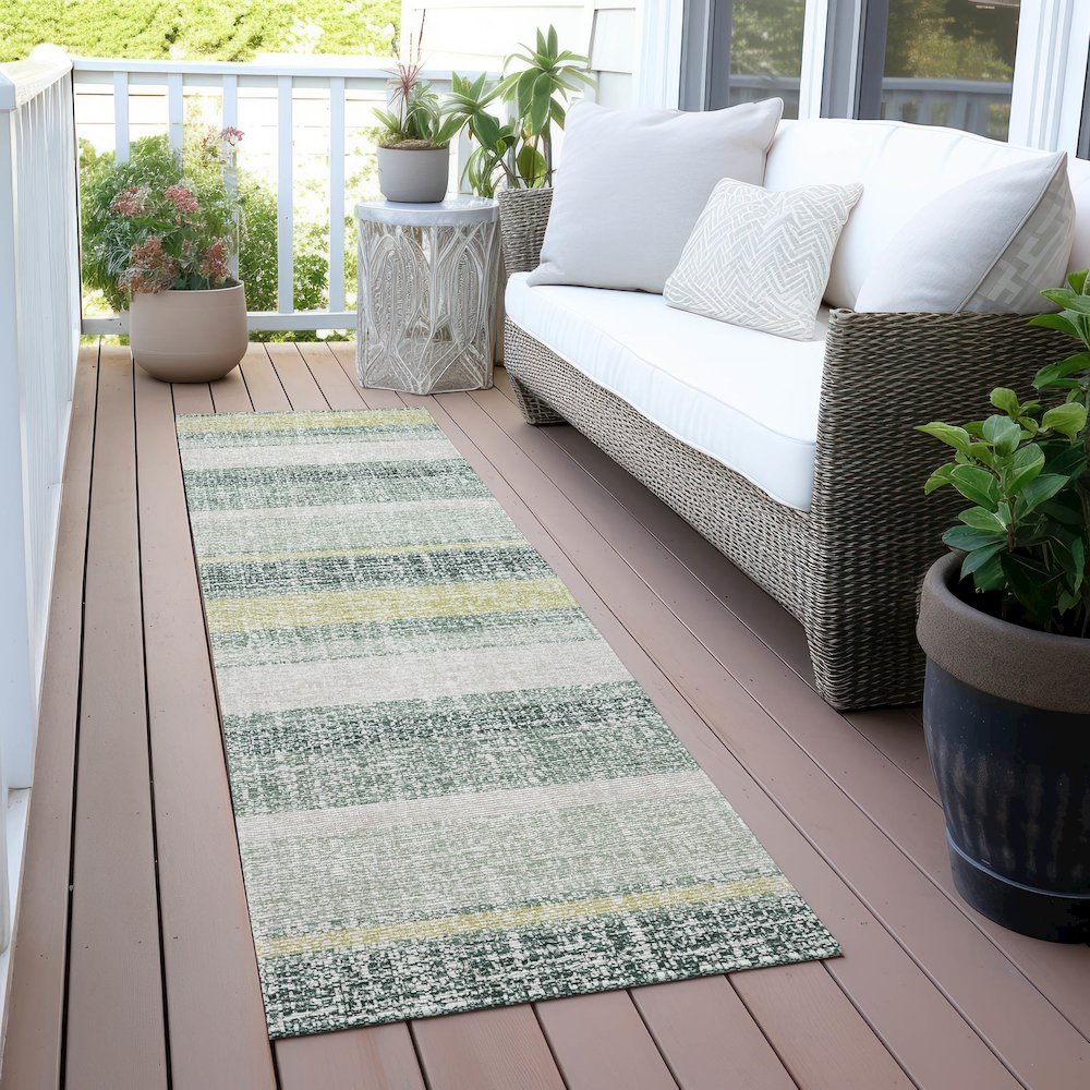 Machine Washable Indoor/Outdoor Chantille ACN2122 Seafoam 2'3" x 7'6" Runner Rug. Picture 6