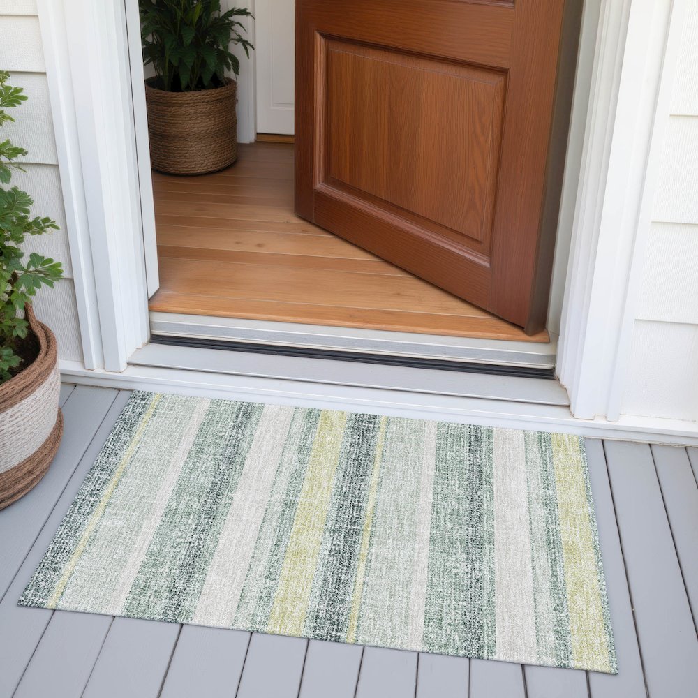 Machine Washable Indoor/Outdoor Chantille ACN2122 Seafoam 1'8" x 2'6" Rug. Picture 6