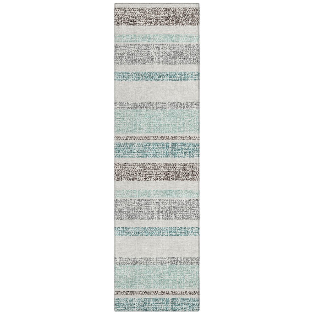 Machine Washable Indoor/Outdoor Chantille ACN2122 Teal 2'3" x 7'6" Runner Rug. Picture 1