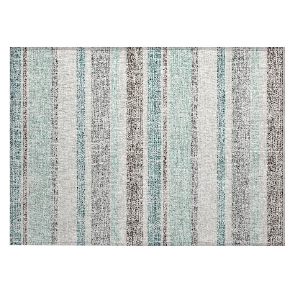 Machine Washable Indoor/Outdoor Chantille ACN2122 Teal 1'8" x 2'6" Rug. Picture 1