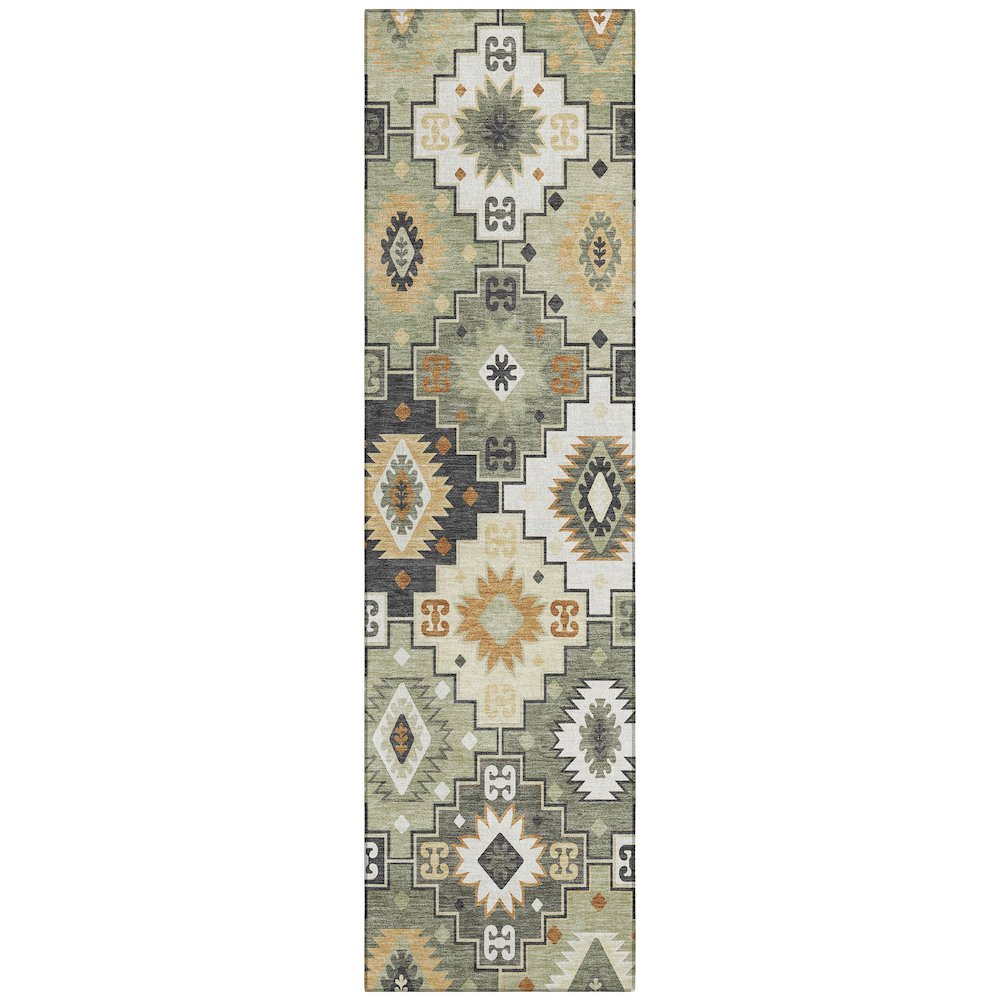 Machine Washable Indoor/Outdoor Chantille ACN2123 Fern 2'3" x 7'6" Runner Rug. Picture 1