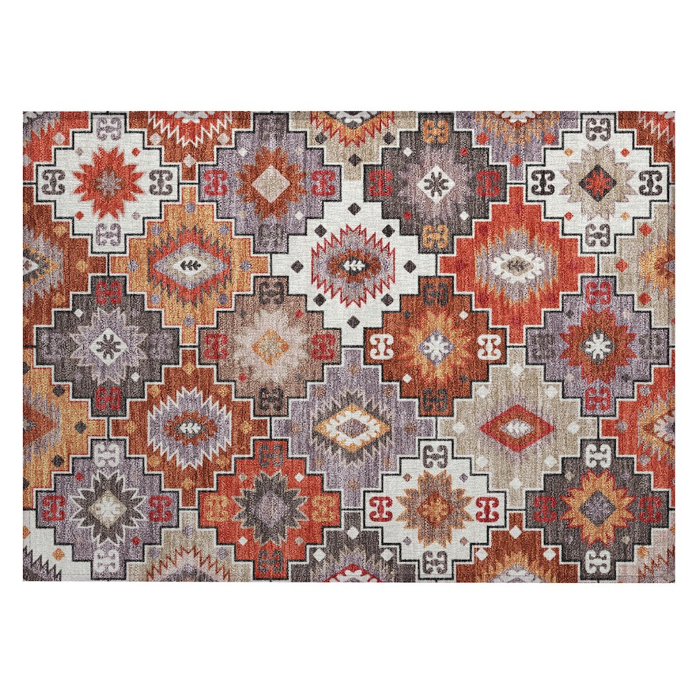 Machine Washable Indoor/Outdoor Chantille ACN2123 Paprika 1'8" x 2'6" Rug. Picture 1