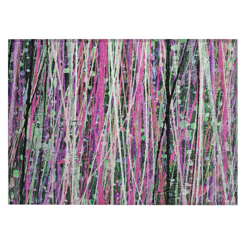Machine Washable Indoor/Outdoor Chantille ACN2125 Pink 1'8" x 2'6" Rug. Picture 1