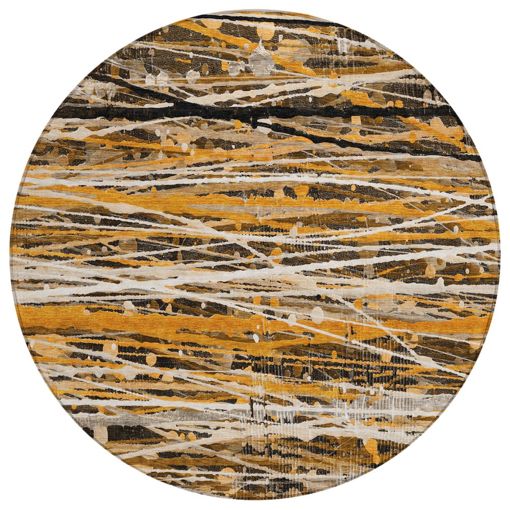 Machine Washable Indoor/Outdoor Chantille ACN2126 Copper 8' x 8' Round Rug. Picture 1